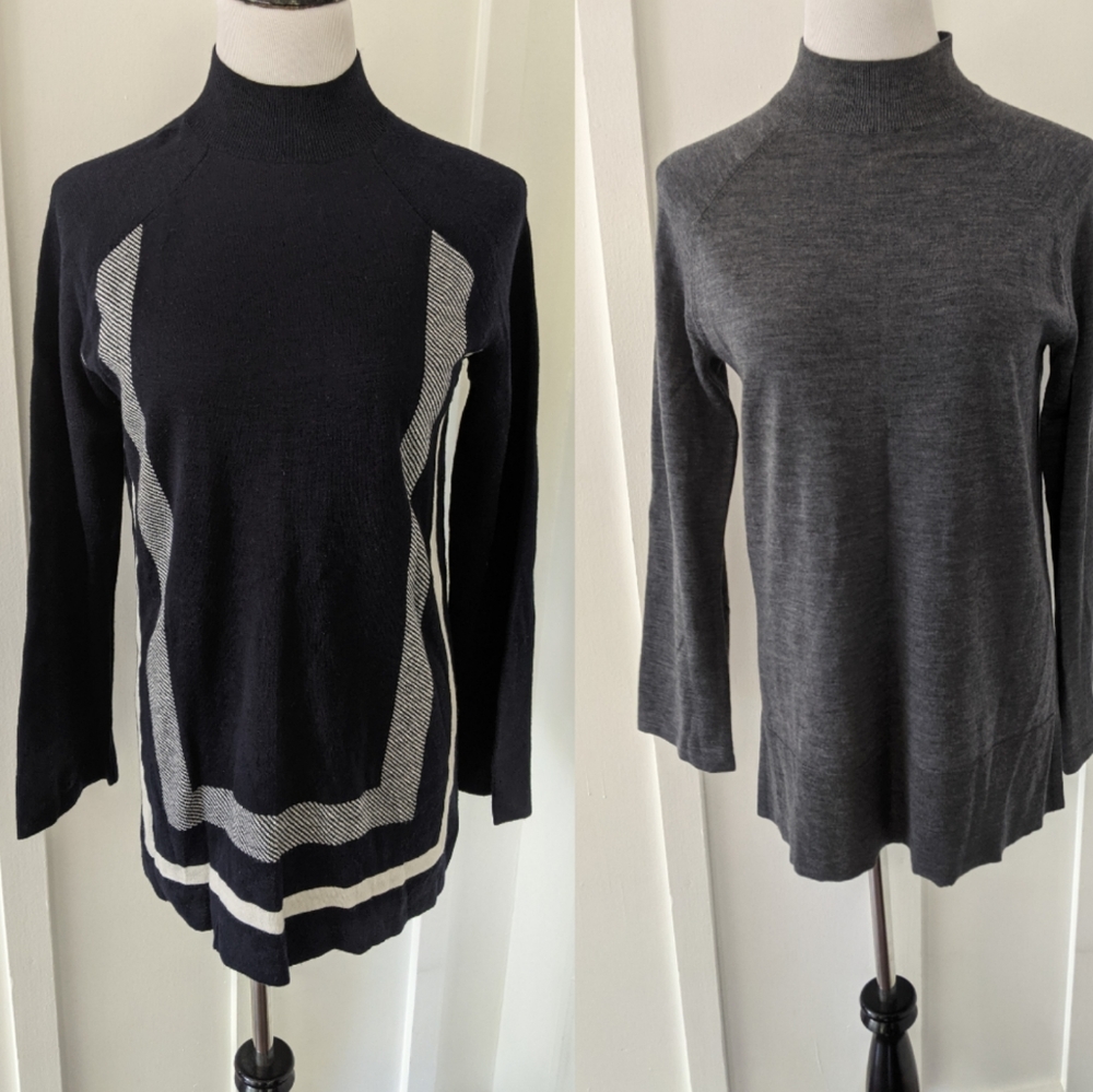 Lot of 2 Ann Taylor mockneck sweaters M
